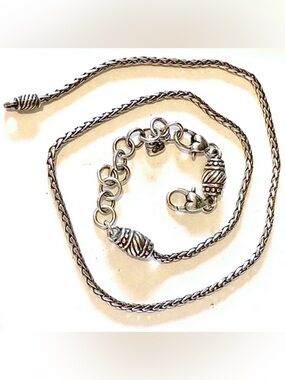 Brighton Classic Short Necklace in Silver Holds beads and charms Barrel detail
